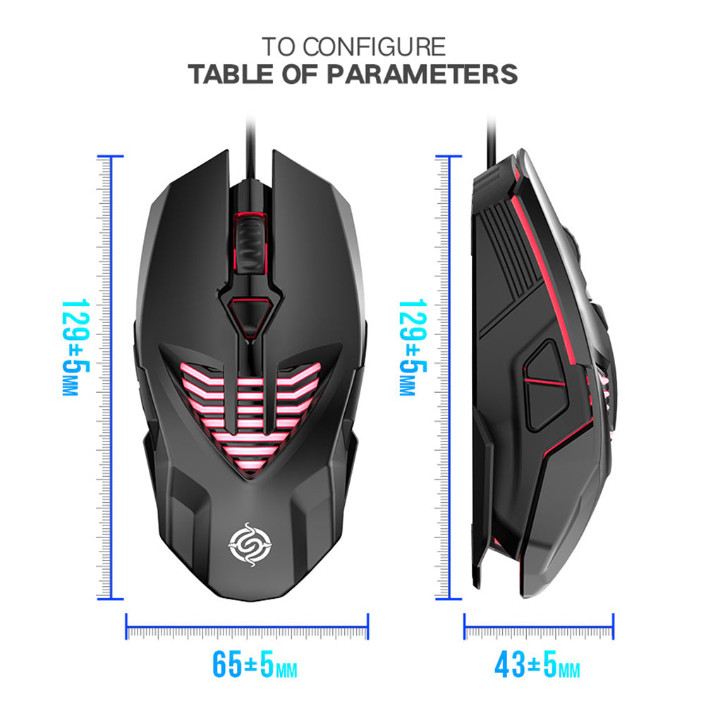 Ergonomic USB Wired Office & Gaming Mouse – High Precision 1600 DPI, 4/6 Button Design