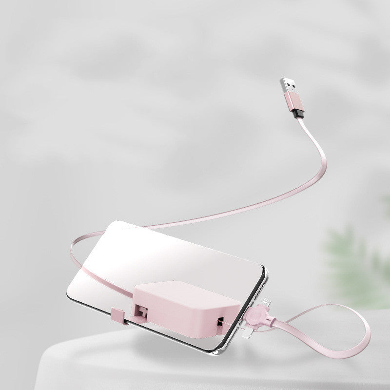 4‑in‑1 Retractable USB Cable with Integrated Phone Stand