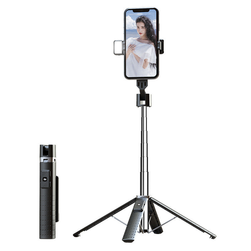 Quadruple-LED Fill Light Selfie Stick with Bluetooth Remote