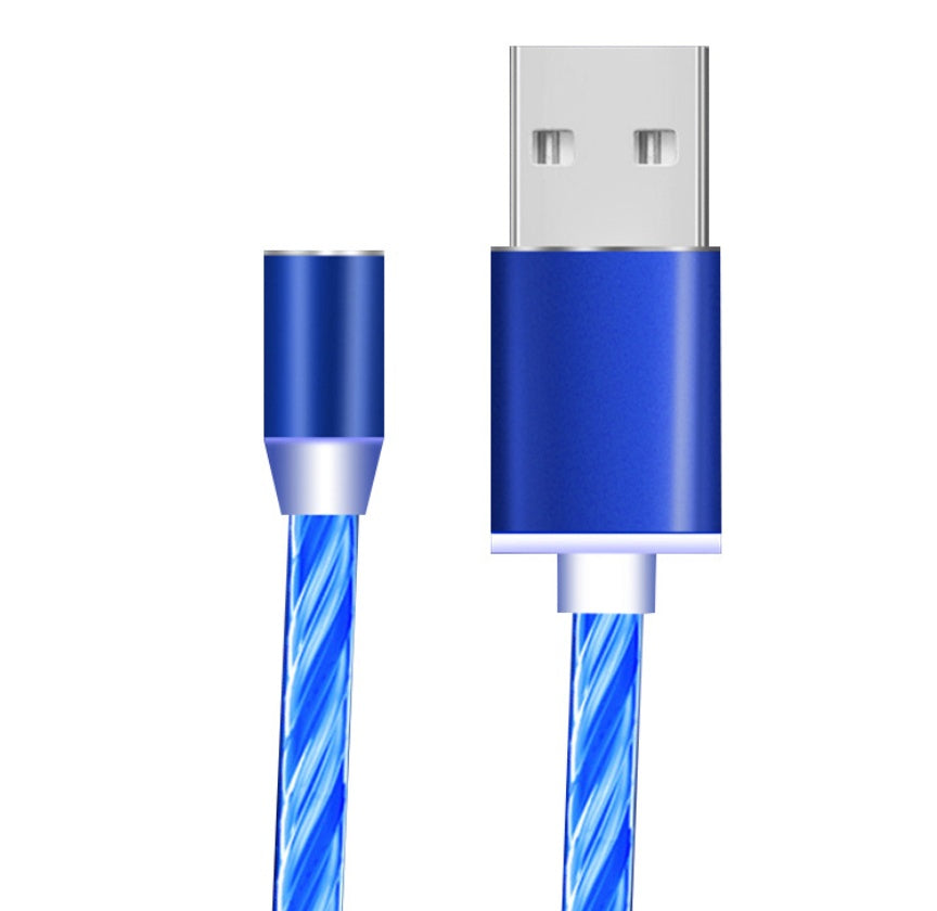 Magnetic Flowing‑Light Streaming Charging Cable (Lightning/USB‑C)