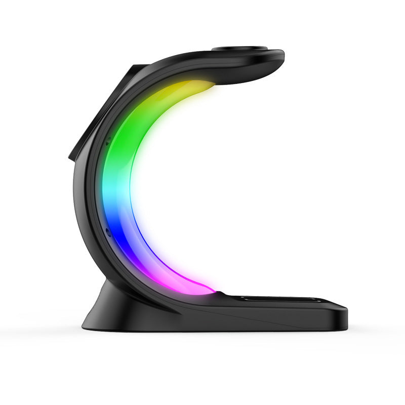4-in-1 Magnetic Wireless Charging Station with RGB Atmosphere Light – Fast Charger for iPhone, AirPods, & Apple Watch