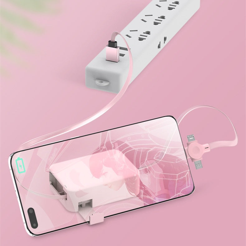 4‑in‑1 Retractable USB Cable with Integrated Phone Stand