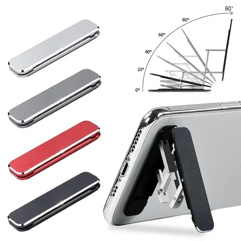 Ultra-Slim Folding Mobile Phone Holder – Portable Aluminum Alloy Stand for Hands-Free Viewing