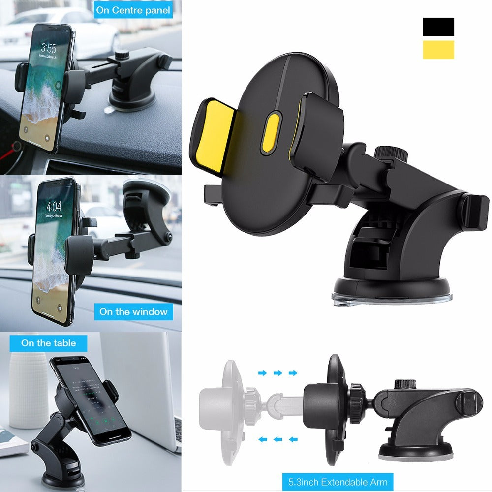 Telescopic Car Dashboard Phone Holder with Suction Cup