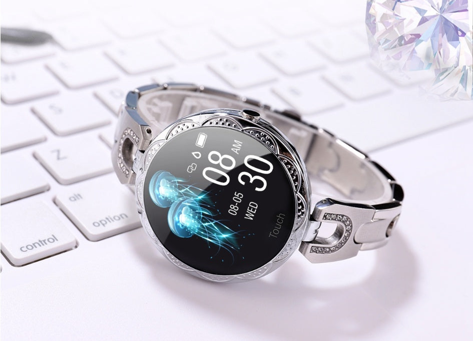 Women's Smartwatch with Heart Rate Monitor & Physiological Cycle Tracking – Waterproof Fitness Watch