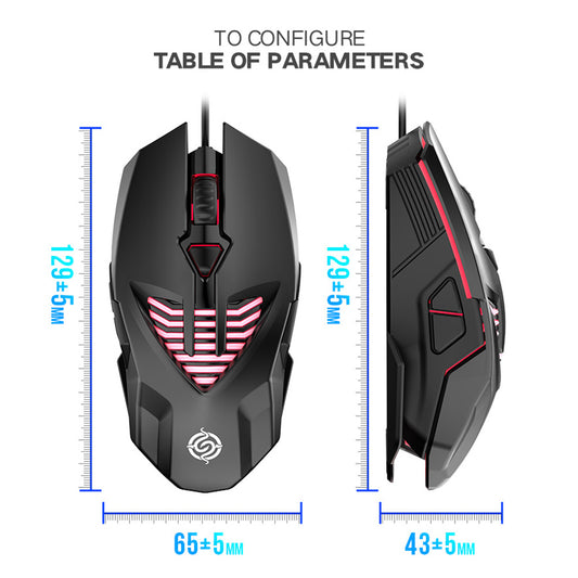 Ergonomic USB Wired Office & Gaming Mouse – High Precision 1600 DPI, 4/6 Button Design