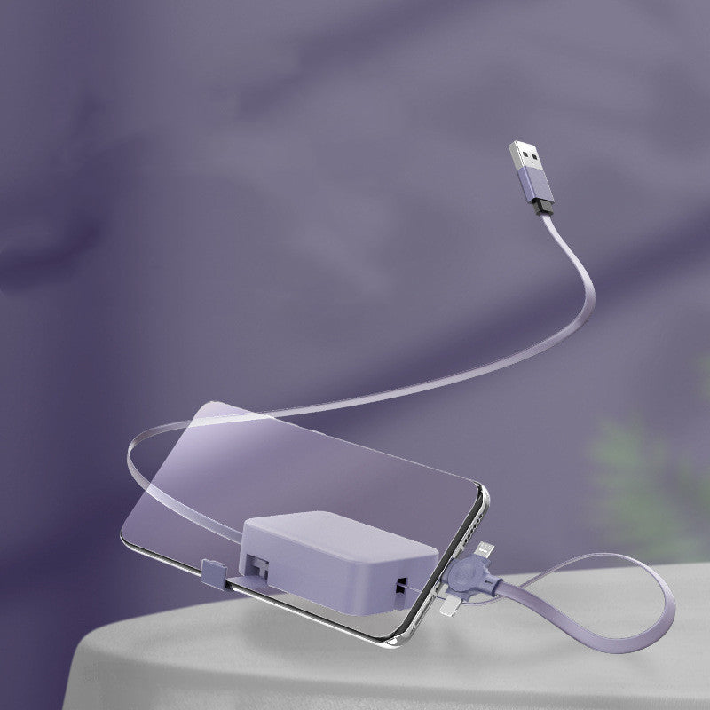 4‑in‑1 Retractable USB Cable with Integrated Phone Stand