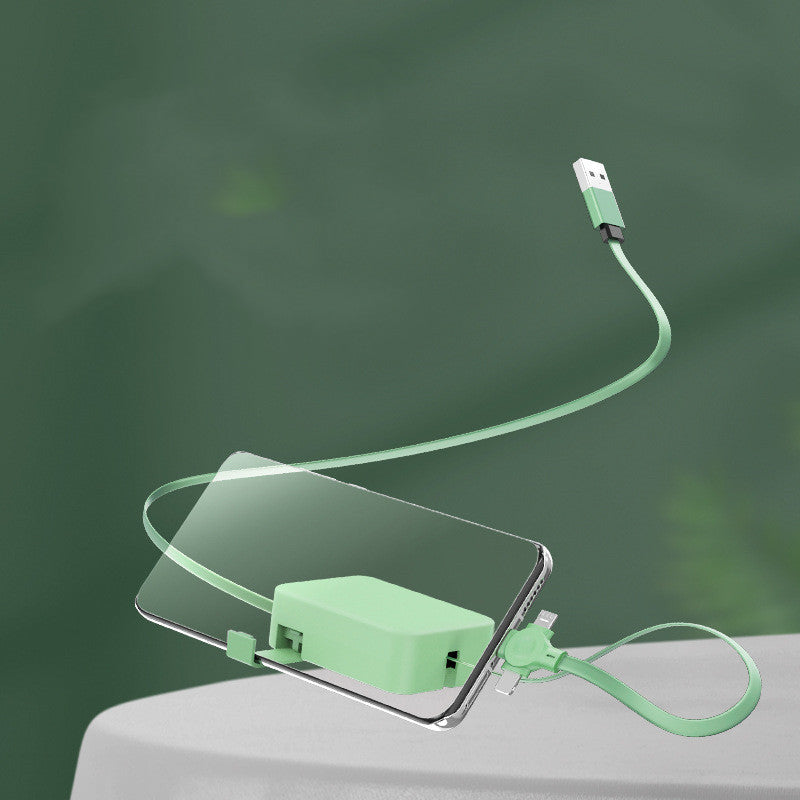 4‑in‑1 Retractable USB Cable with Integrated Phone Stand