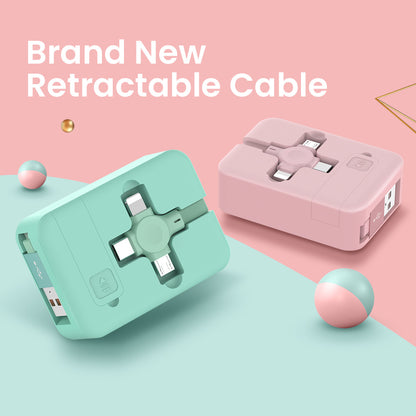 4‑in‑1 Retractable USB Cable with Integrated Phone Stand