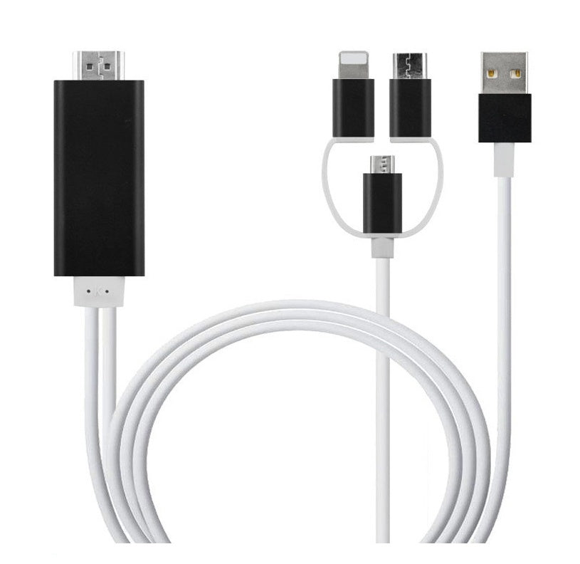 Type-C to HDMI 3-in-1 Projection Cable – 2M 4K Adapter with Charging for Phone, Tablet & Laptop