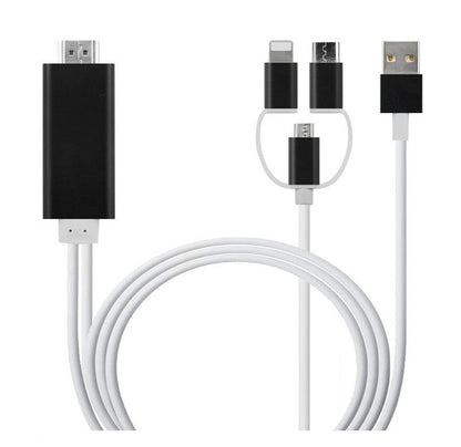 Type-C to HDMI 3-in-1 Projection Cable – 2M 4K Adapter with Charging for Phone, Tablet & Laptop