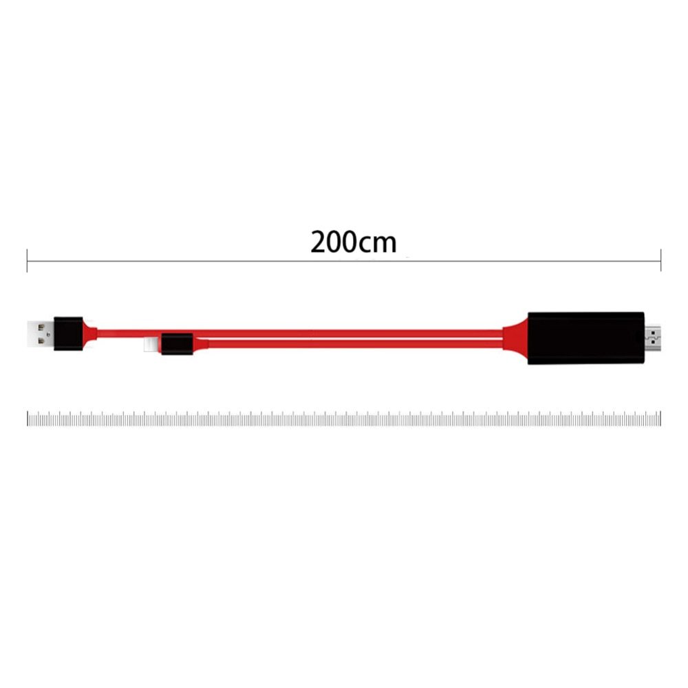 Type-C to HDMI 3-in-1 Projection Cable – 2M 4K Adapter with Charging for Phone, Tablet & Laptop