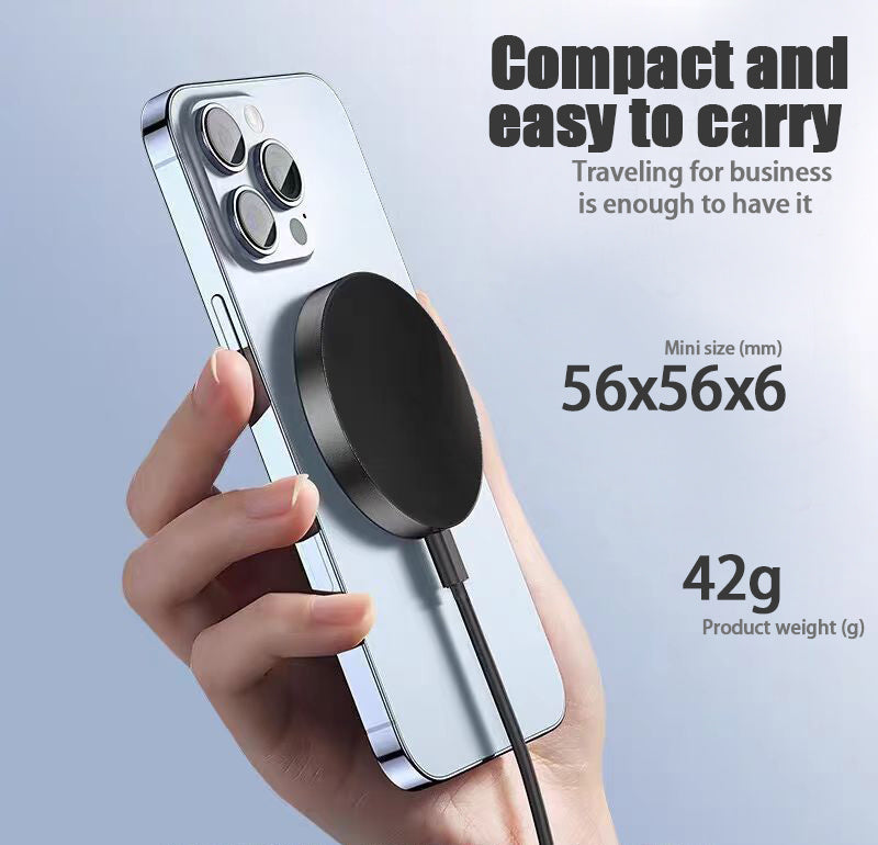 Magnetic Qi Wireless Charger 15W – Experience ultra-fast, cable-free charging with this sleek 15W magnetic wireless charger