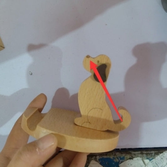 Creative Beech Wood & Resin Animal Phone Holder – Stylish Lazy Bracket Stand for Desk & Home
