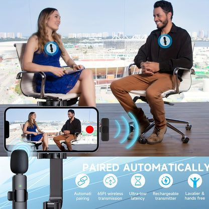 Wireless Lavalier Microphone for iPhone/iPad – Clip-On Mic for Video, Podcast, Interview, Vlog