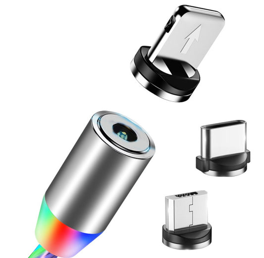 Magnetic Flowing‑Light Streaming Charging Cable (Lightning/USB‑C)