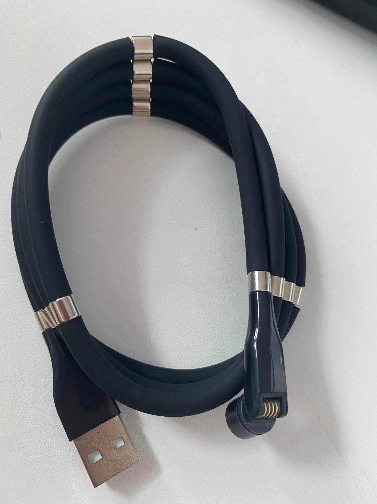 540° Magnetic 3-in-1 Charging Cable – Rotating Data Cable for Android, iPhone & Type-C Devices