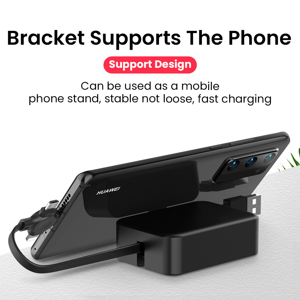 4‑in‑1 Retractable USB Cable with Integrated Phone Stand