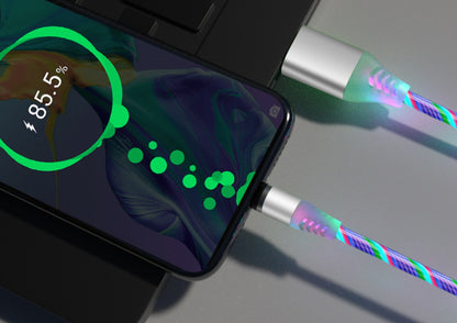 Magnetic Flowing‑Light Streaming Charging Cable (Lightning/USB‑C)