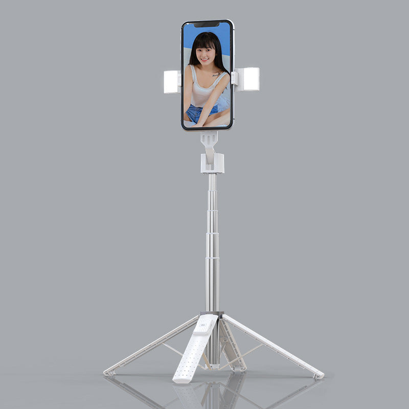 Quadruple-LED Fill Light Selfie Stick with Bluetooth Remote