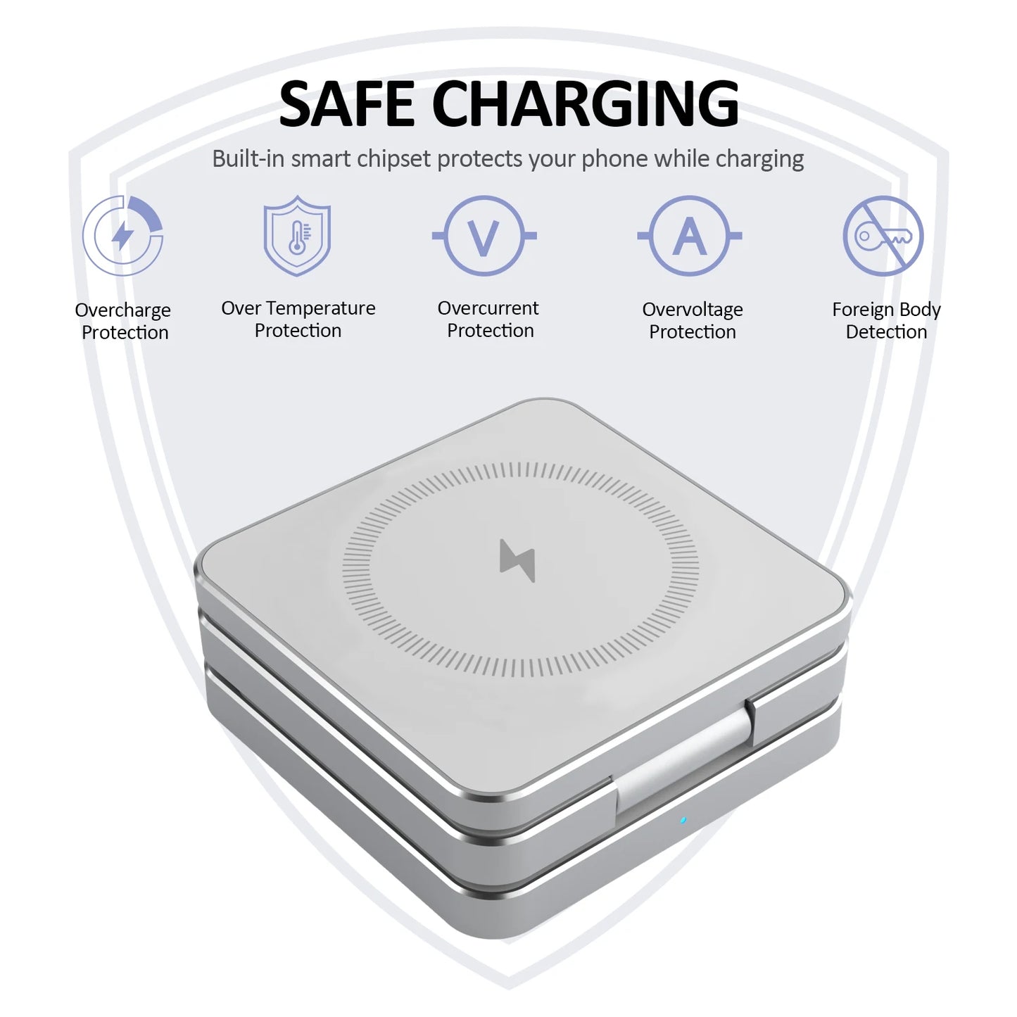 3-in-1 Magnetic Wireless Charger Stand for iPhone, airpods & Apple Watch