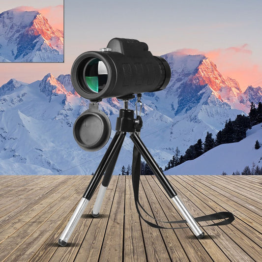 40x60 High-Powered Monocular Telescope with Compass, Tripod & Phone Clip – Outdoor Zoom Scope for Travel & Adventure