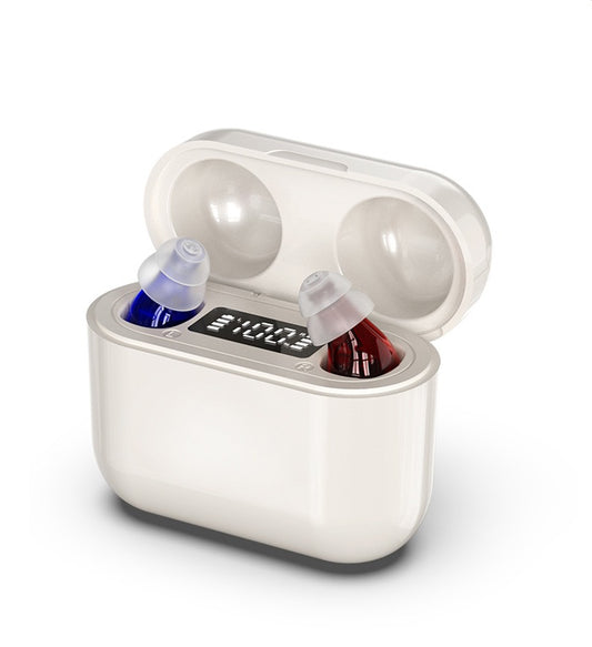 Rechargeable Digital Noise Reduction Hearing Aids with Smart LED Charging Case