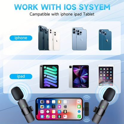 Wireless Lavalier Microphone for iPhone/iPad – Clip-On Mic for Video, Podcast, Interview, Vlog